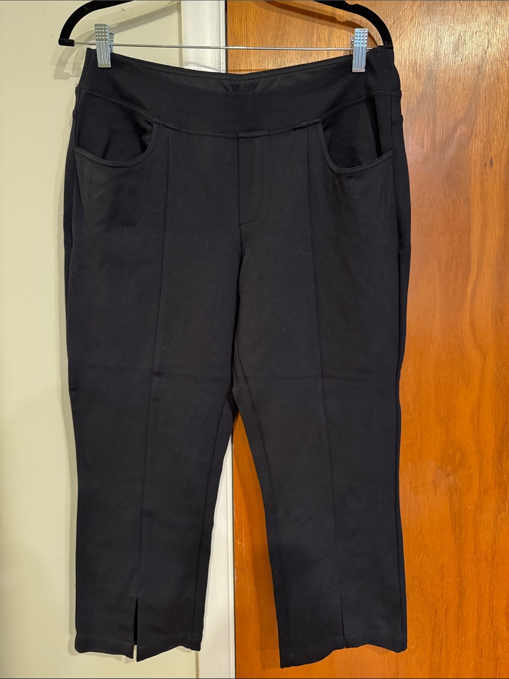 Belle by Kim Gravel Black Ponte Cropped Pants